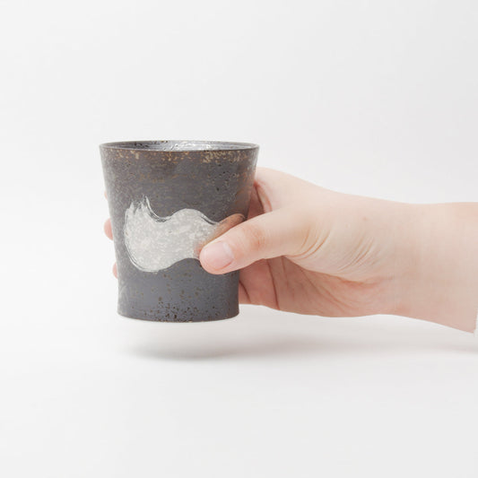 波佐見焼 ワビカップ スリム 銀刷毛 フリーカップ 300ml