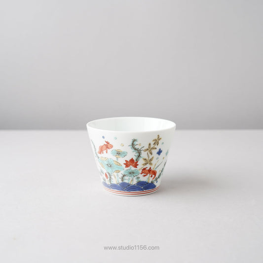 波佐見焼 BARBAR 蕎麦猪口大辞典 色絵 そばちょこ 8cm/170ml