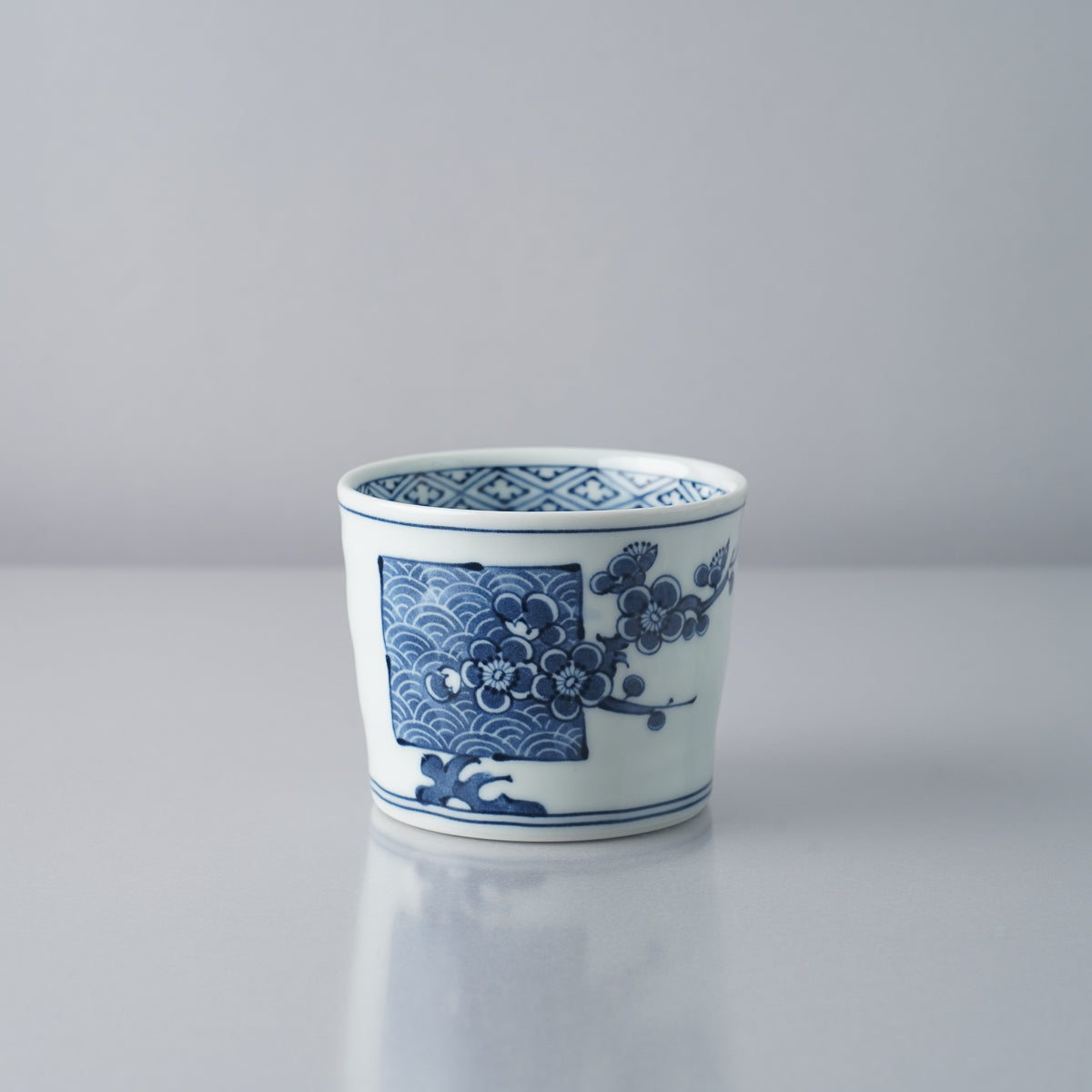 波佐見焼 染付 手彫そば猪口 190ml