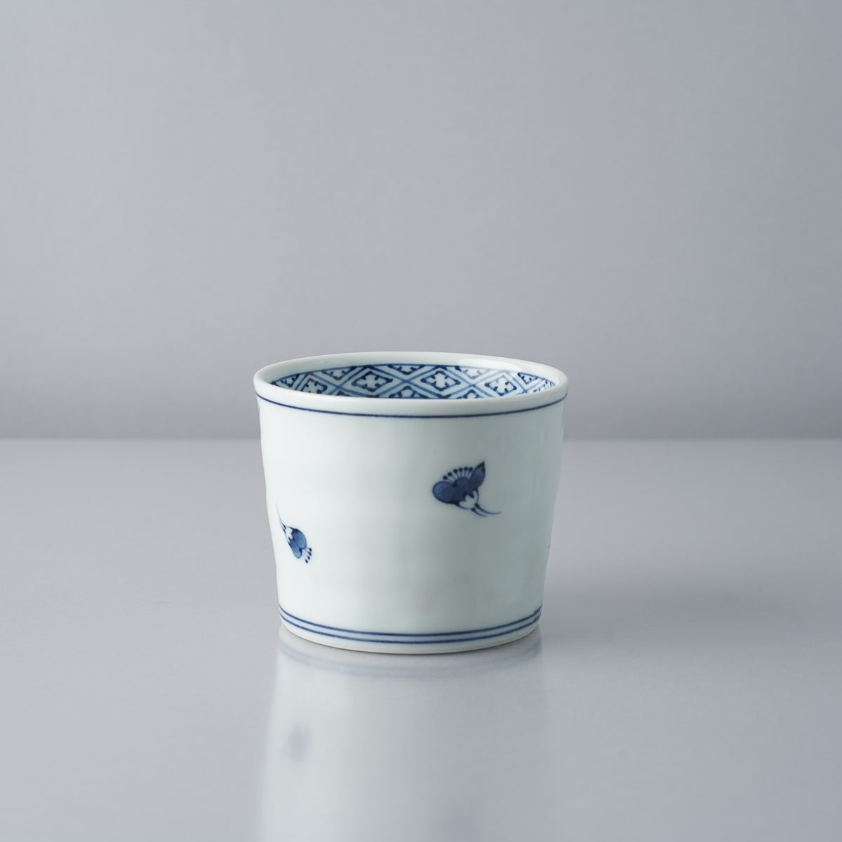 波佐見焼 染付 手彫そば猪口 190ml