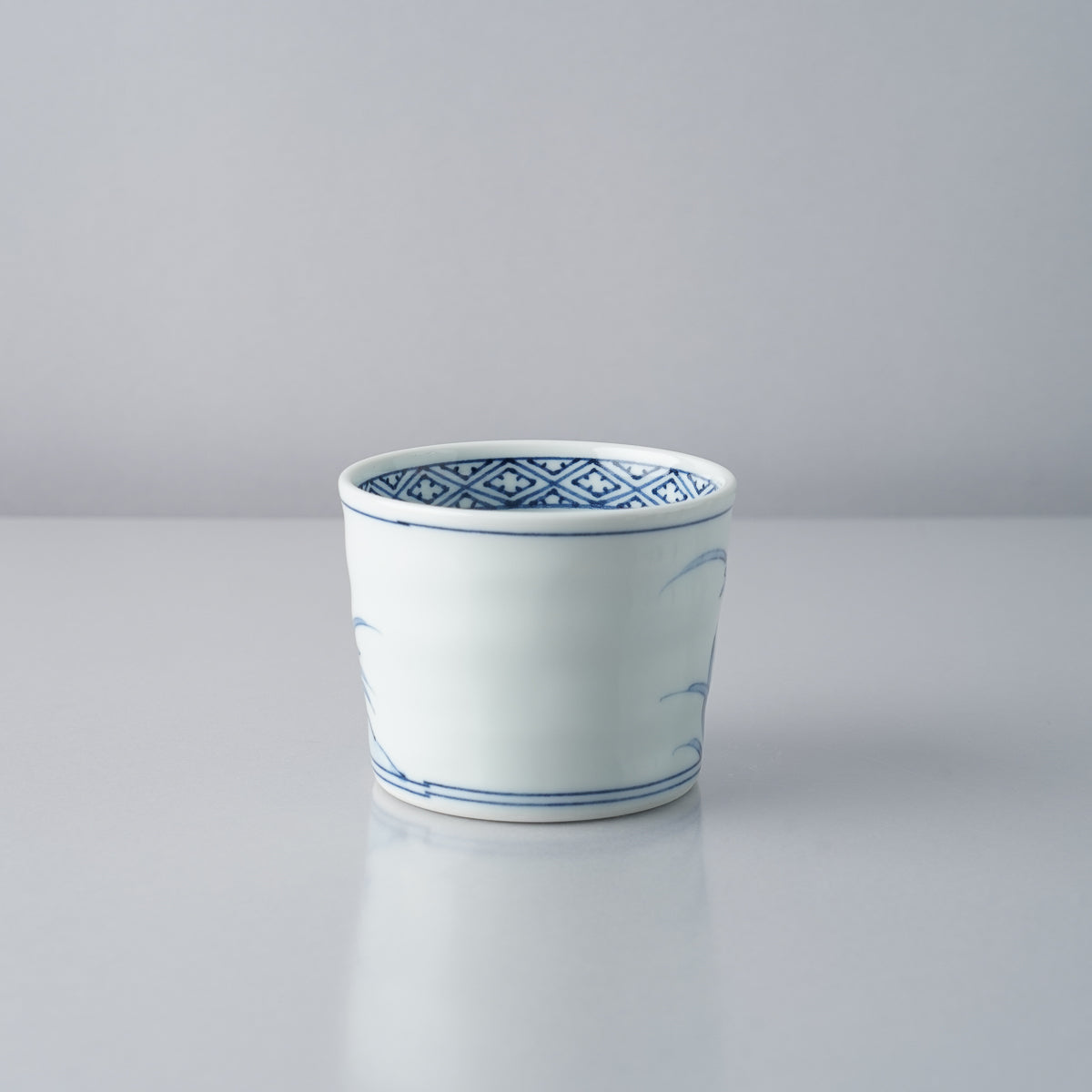 波佐見焼 染付 手彫そば猪口 190ml