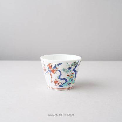 波佐見焼 BARBAR 蕎麦猪口大辞典 色絵 そばちょこ 8cm/170ml