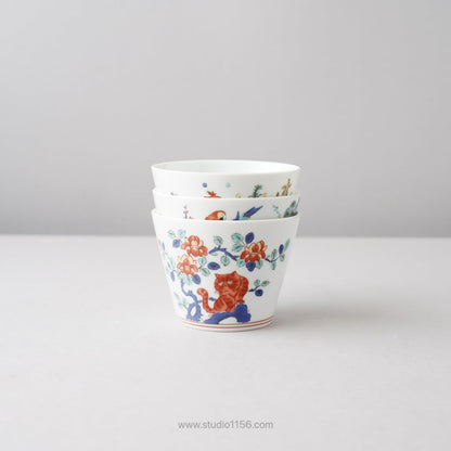 波佐見焼 BARBAR 蕎麦猪口大辞典 色絵 そばちょこ 8cm/170ml