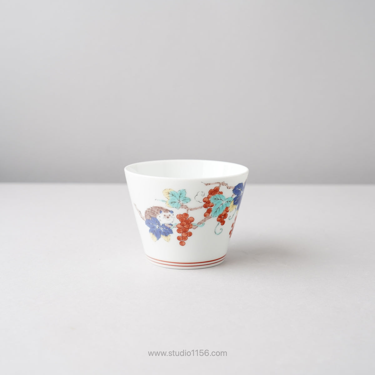 波佐見焼 BARBAR 蕎麦猪口大辞典 色絵 そばちょこ 8cm/170ml