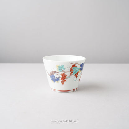 波佐見焼 BARBAR 蕎麦猪口大辞典 色絵 そばちょこ 8cm/170ml