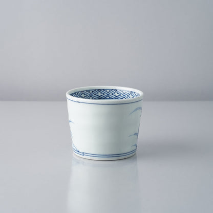 波佐見焼 染付 手彫そば猪口 190ml